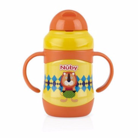 Nuby Stainless Steel Clik-it™ Flip-it™ No-spill Fat Straw Bottle