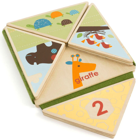 Skip Hop Giraffe Safari Wood Toys - Fold and Play Book