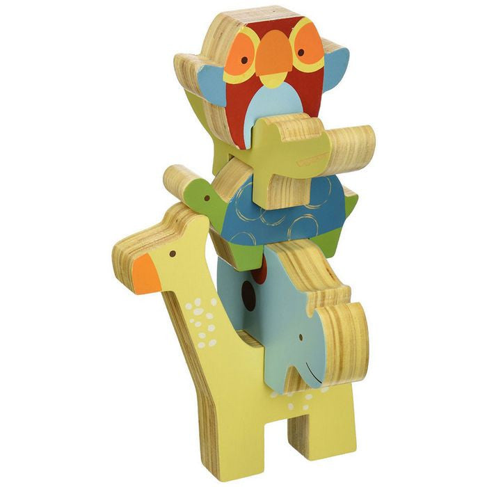 Skip Hop - Giraffe Safari Wood Toys Stacking Animal Blocks
